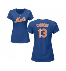 MLB Women's Nike New York Mets #13 Asdrubal Cabrera Royal Blue Name & Number T-Shirt