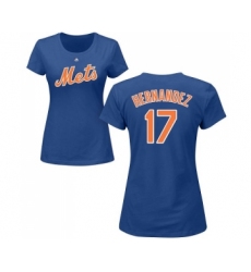 MLB Women's Nike New York Mets #17 Keith Hernandez Royal Blue Name & Number T-Shirt