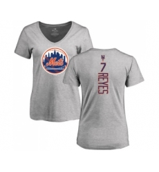 MLB Women's Nike New York Mets #7 Jose Reyes Ash Backer T-Shirt