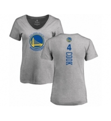 NBA Women's Nike Golden State Warriors #4 Quinn Cook Ash Backer T-Shirt