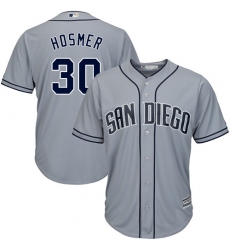 Men's Majestic San Diego Padres #30 Eric Hosmer Replica Grey Road Cool Base MLB Jersey