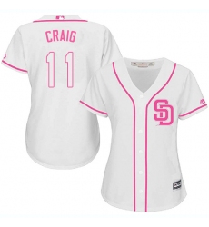 Women's Majestic San Diego Padres #11 Allen Craig Authentic White Fashion Cool Base MLB Jersey