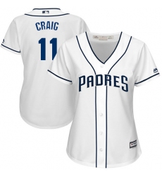 Women's Majestic San Diego Padres #11 Allen Craig Authentic White Home Cool Base MLB Jersey