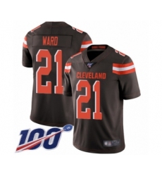 Men's Cleveland Browns #21 Denzel Ward Brown Team Color Vapor Untouchable Limited Player 100th Season Football Jersey