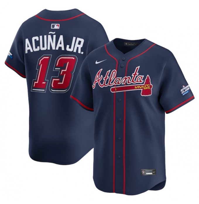 Men's Atlanta Braves #13 Ronald Acuna Jr. Navy 2025 Speedway Classic Alternate Limited Stitched Baseball Jersey