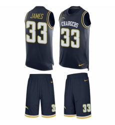 Men's Nike Los Angeles Chargers #33 Derwin James Limited Navy Blue Tank Top Suit NFL Jersey