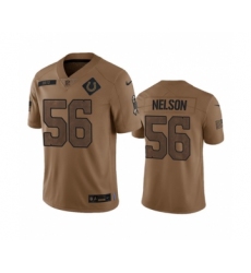 Men's Nike Indianapolis Colts #56 Quenton Nelson 2023 Brown Salute To Sertvice Limited Football Stitched Jersey
