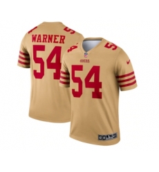 Men's San Francisco 49ers #54 Fred Warner 2022 New Gold Inverted Legend Stitched Football Jersey