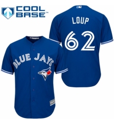 Men's Majestic Toronto Blue Jays #62 Aaron Loup Replica Blue Alternate MLB Jersey
