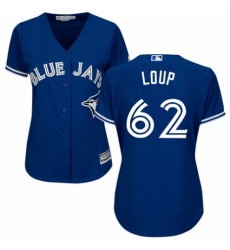 Women's Majestic Toronto Blue Jays #62 Aaron Loup Authentic Blue Alternate MLB Jersey