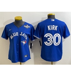 Women's Toronto Blue Jays #30 Alejandro Kirk Royal 2025 World Series Cool Base Stitched Baseball Jersey(Run Small)