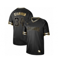 Men's San Diego Padres #34 Craig Stammen Authentic Black Gold Fashion Baseball Jersey