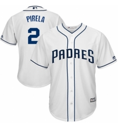 Men's Majestic San Diego Padres #2 Jose Pirela Replica White Home Cool Base MLB Jersey