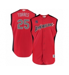 Youth New York Yankees #25 Gleyber Torres Authentic Red American League 2019 Baseball All-Star Jersey