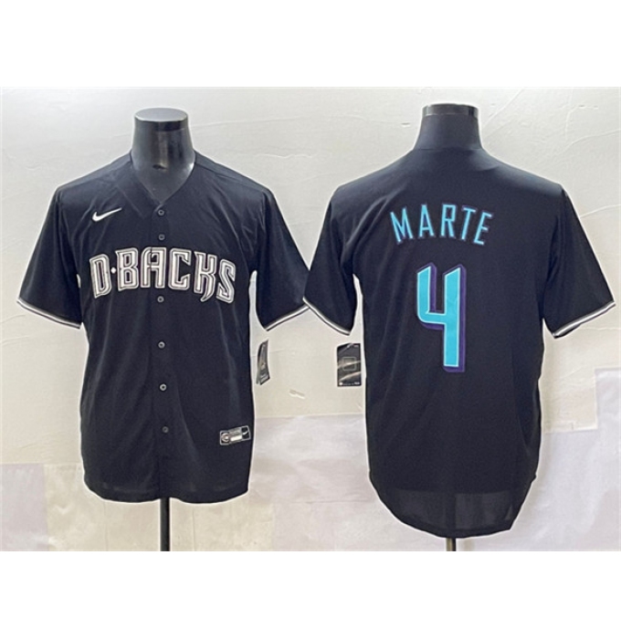 Men's Arizona Diamondbacks #4 Ketel Marte Black Stitched Baseball Jersey