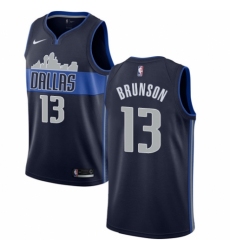 Youth Nike Dallas Mavericks #13 Jalen Brunson Swingman Navy Blue NBA Jersey Statement Edition