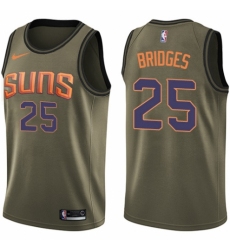Men's Nike Phoenix Suns #25 Mikal Bridges Swingman Green Salute to Service NBA Jersey