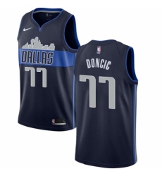 Women's Nike Dallas Mavericks #77 Luka Doncic Swingman Navy Blue NBA Jersey Statement Edition