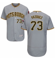 Men's Majestic Pittsburgh Pirates #73 Felipe Vazquez Grey Road Flex Base Authentic Collection MLB Jersey