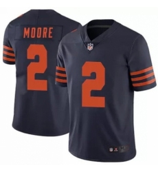 Men's Chicago Bears #2 DJ Moore Navy Vapor Limited Stitched NFL Jersey