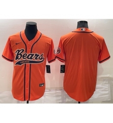 Men's Chicago Bears Blank Orange Stitched MLB Cool Base Nike Baseball Jersey