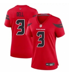 Women Houston Texans #3 Tank Dell Red 2024 Alternate F U S E Vapor Stitched Football Jersey