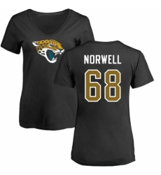 NFL Women's Nike Jacksonville Jaguars #68 Andrew Norwell Black Name & Number Logo Slim Fit T-Shirt
