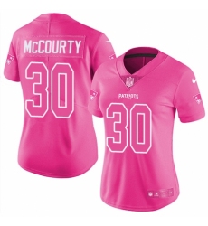 Women's Nike New England Patriots #30 Jason McCourty Limited Pink Rush Fashion NFL Jersey