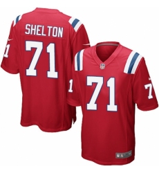 Men's Nike New England Patriots #71 Danny Shelton Game Red Alternate NFL Jersey