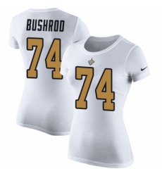 NFL Women's Nike New Orleans Saints #74 Jermon Bushrod White Rush Pride Name & Number T-Shirt