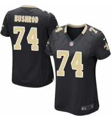 Women's Nike New Orleans Saints #74 Jermon Bushrod Game Black Team Color NFL Jersey