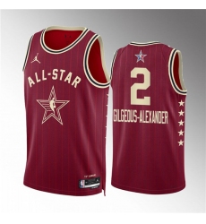 Men's 2024 All-Star #2 Shai Gilgeous-Alexander Crimson Stitched Basketball Jersey