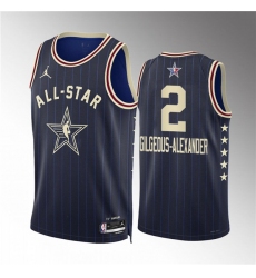 Men's 2024 All-Star #2 Shai Gilgeous-Alexander Navy Stitched Basketball Jersey