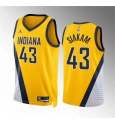 Men's Indiana Pacers #43 Pascal Siakam Yelllow Statement Edition Stitched Basketball Jersey