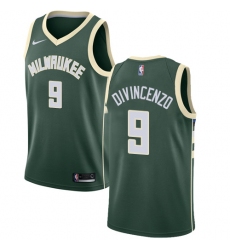 Men's Nike Milwaukee Bucks #9 Donte DiVincenzo Swingman Green NBA Jersey - Icon Edition