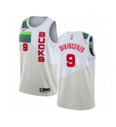 Men's Nike Milwaukee Bucks #9 Donte DiVincenzo White Swingman Jersey - Earned Edition