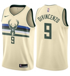 Youth Nike Milwaukee Bucks #9 Donte DiVincenzo Swingman Cream NBA Jersey - City Edition