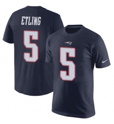NFL Nike New England Patriots #5 Danny Etling Navy Blue Rush Pride Name & Number T-Shirt