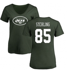 NFL Women's Nike New York Jets #85 Neal Sterling Green Name & Number Logo T-Shirt
