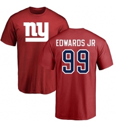 NFL Nike New York Giants #99 Mario Edwards Jr Red Name & Number Logo T-Shirt