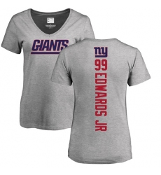 NFL Women's Nike New York Giants #99 Mario Edwards Jr Ash Backer T-Shirt