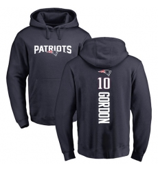 NFL Nike New England Patriots #10 Josh Gordon Navy Blue Backer Pullover Hoodie