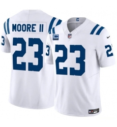 Men's Indianapolis Colts #23 Kenny Moore II White 2025 F.U.S.E. With 4-Star C Vapor Limited Football Stitched Jersey