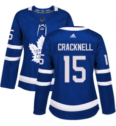 Women's Adidas Toronto Maple Leafs #15 Adam Cracknell Authentic Royal Blue Home NHL Jersey