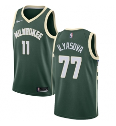 Men's Nike Milwaukee Bucks #77 Ersan Ilyasova Swingman Green NBA Jersey - Icon Edition