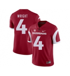 Arkansas Razorbacks 4 Jarius Wright Red College Football Jersey