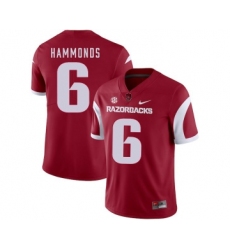 Arkansas Razorbacks 6 T.J. Hammonds Red College Football Jersey