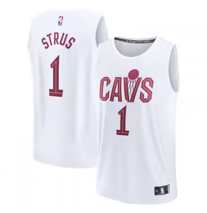 Men's Cleveland Cavaliers #1 Max Strus Fanatics White Fast Break Replica Player Jersey
