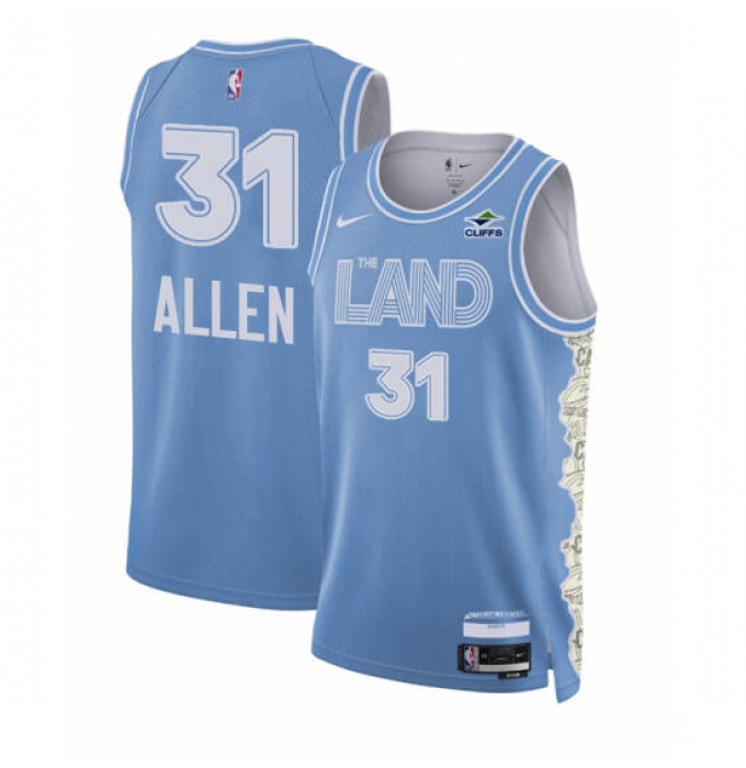 Men's Cleveland Cavaliers #31 Jarrett Allen Light Blue 2024-25 City Edition Stitched Jersey