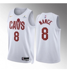 Men's Cleveland Cavaliers #8 Pete Nance White Association Edition Stitched Jersey